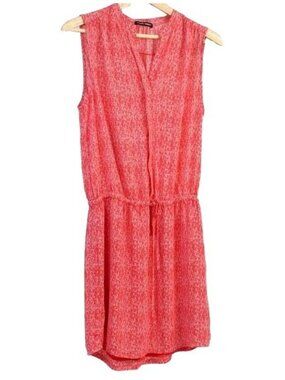 Hilary Radley Women Sleeveless Dress Poppy Orange Size 6 Knee Length Drawstring